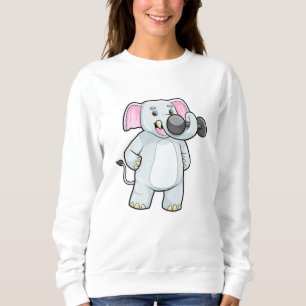 Elephant at Strenght training with Dumbbell Sweatshirt