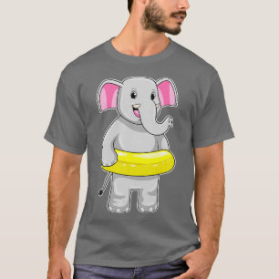 Elephant at Swimming with Lifebuoy 1 T-Shirt