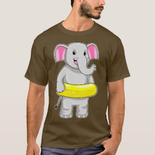 Elephant at Swimming with Lifebuoy 2 T-Shirt