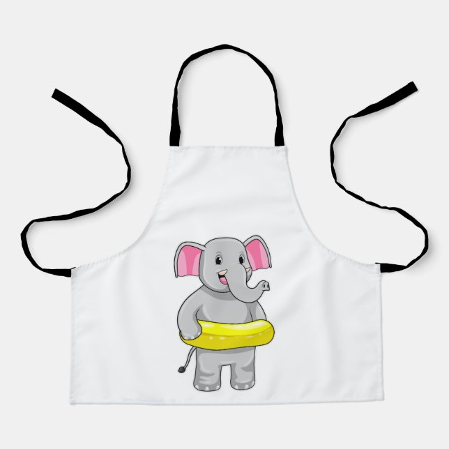 Elephant at Swimming with Lifebuoy Apron (Front)