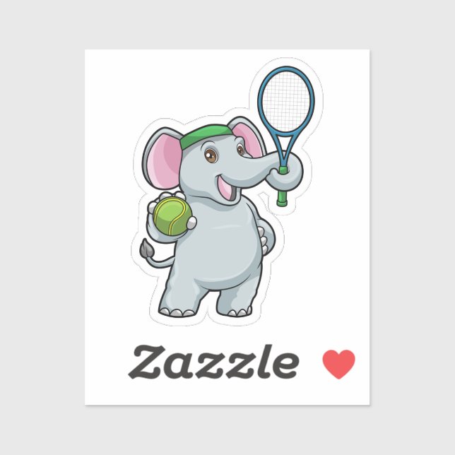 Elephant at Tennis with Tennis racket (Sheet)