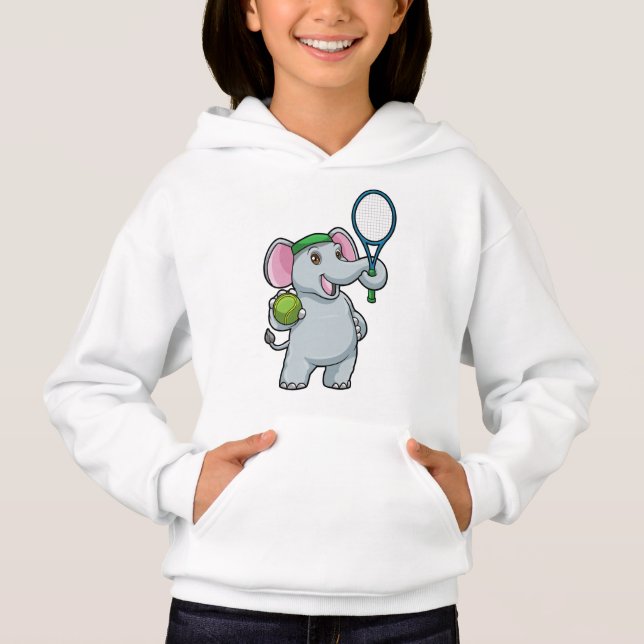 Elephant at Tennis with Tennis racket (Front)