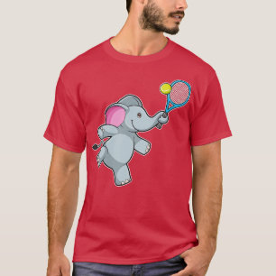 Elephant at Tennis with Tennis racket 3 T-Shirt