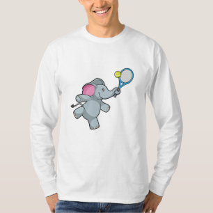 Elephant at Tennis with Tennis racket T-Shirt