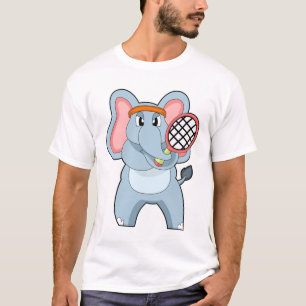 Elephant at Tennis with Tennis racket T-Shirt