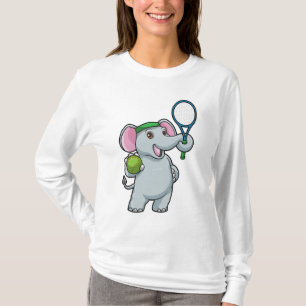 Elephant at Tennis with Tennis racket T-Shirt