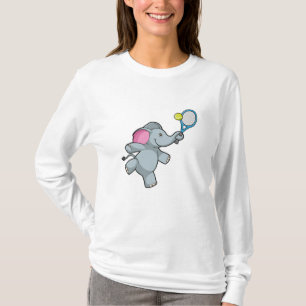 Elephant at Tennis with Tennis racket T-Shirt