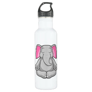 Elephant at Yoga in Cross-legged 710 Ml Water Bottle