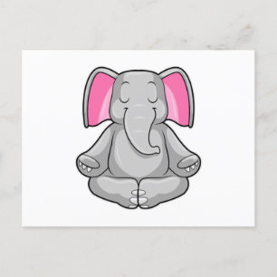 Elephant at Yoga in Cross-legged Postcard