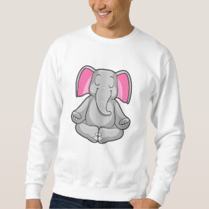 Elephant at Yoga in Cross-legged Sweatshirt