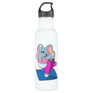 Elephant at Yoga Stretching exercises in Standing 710 Ml Water Bottle