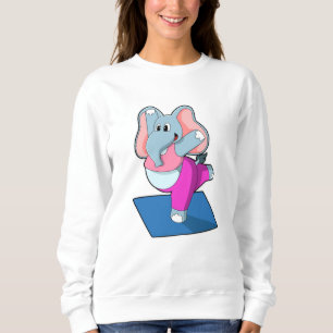 Elephant at Yoga Stretching exercises in Standing Sweatshirt