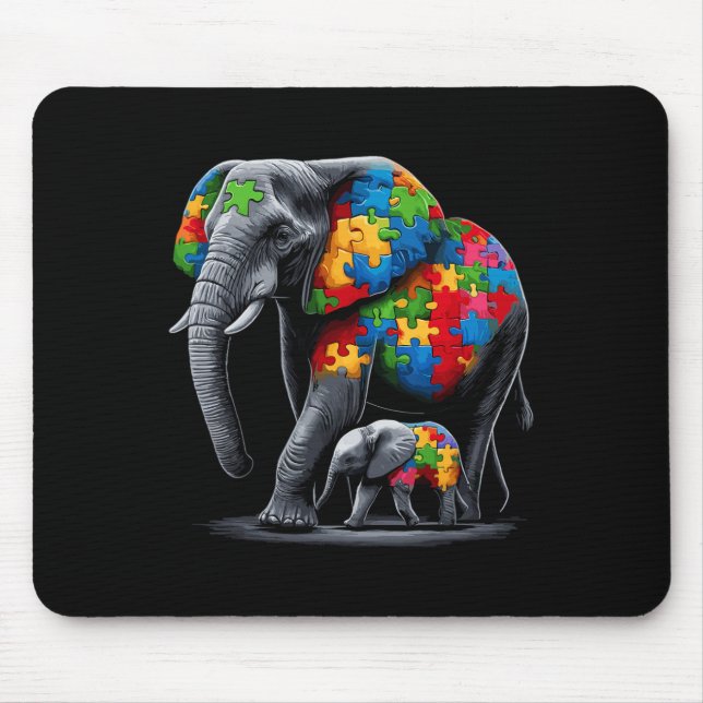 Elephant Autism Awareness Autism Mum  Mouse Pad (Front)