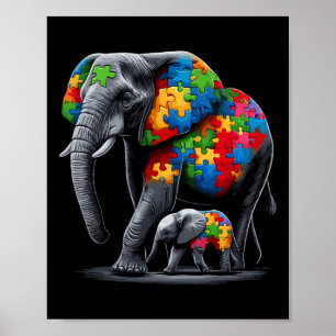 Elephant Autism Awareness Autism Mum Poster