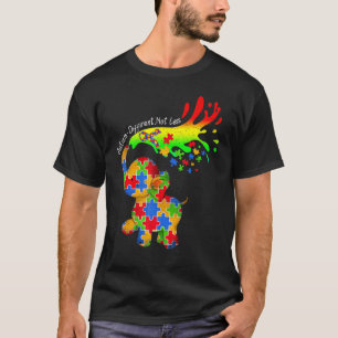 Elephant Autism Different Not Less Be Kind Puzzle  T-Shirt