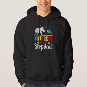 Elephant Autism Stepdad Puzzle Heart Love Autism A Hoodie