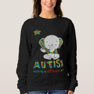 Elephant Autism Walking A Different Path Fitted Sweatshirt
