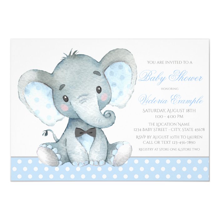 elephant baby boy shower invitations  zazzle.co.nz