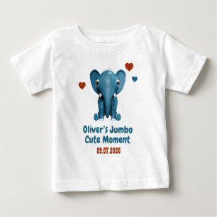 Elephant Baby Custom Name Date Cute Moment T-Shirt