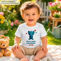 Elephant Baby Custom Name Date Cute Moment