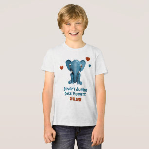Elephant Baby Custom Name Date Cute Moment Tri-Blend Shirt