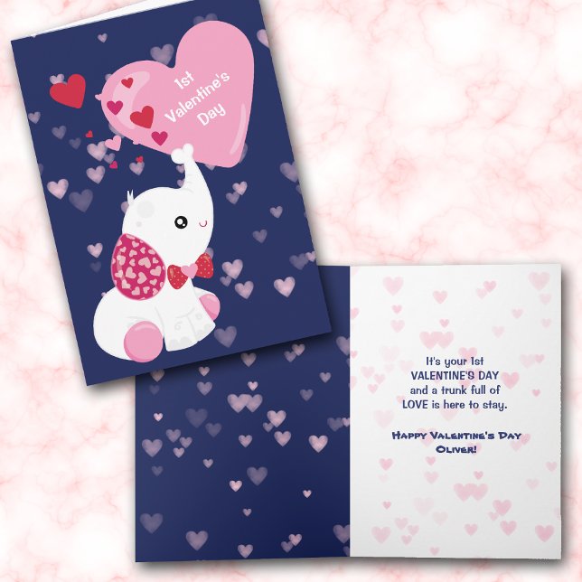 Elephant Baby First Valentine Card (Creator Uploaded)
