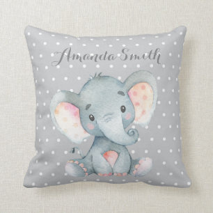 Elephant Baby Gray Cushion
