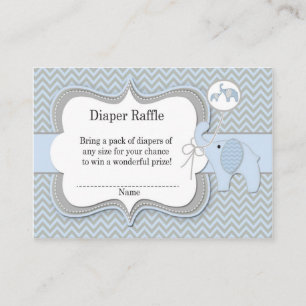 Elephant Baby Raffle Chevron Print Enclosure Card