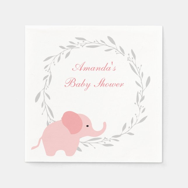 Elephant Baby Shower/Birthday Napkins (Front)