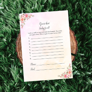 Elephant Baby Shower Boho Guess That Baby Food Invitation