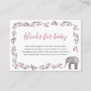 Elephant Baby Shower Books for baby Enclosure Card