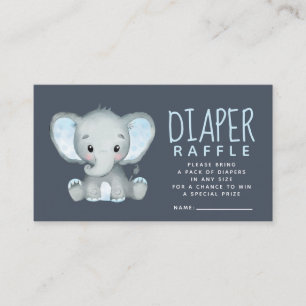 Elephant Baby Shower Diaper Raffle Enclosure Card