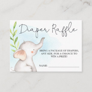 Elephant Baby Shower Diaper Raffle Insert