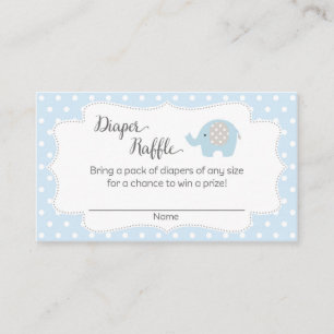Elephant Baby Shower Diaper Raffle Tickets Enclosure Card