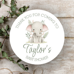 Elephant Baby Shower Favor Stickers Labels