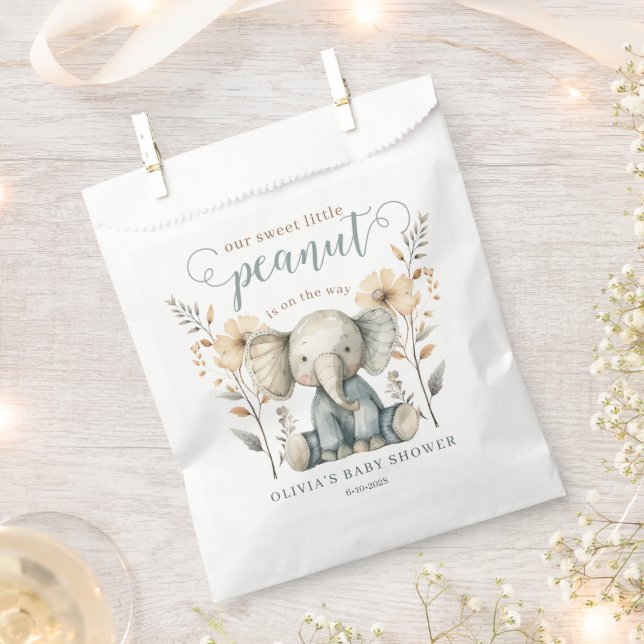 Elephant Baby Shower Favour Bags (Clipped)