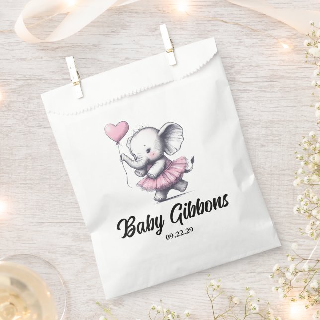 Elephant Baby Shower Favour Bags (Clipped)