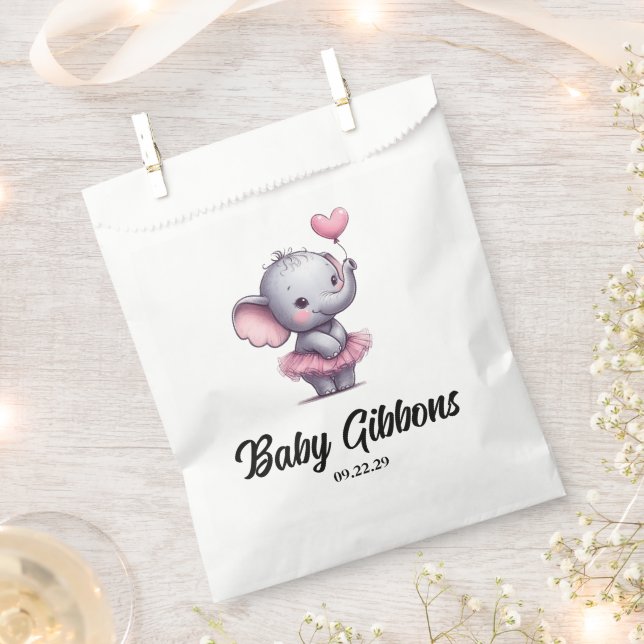 Elephant Baby Shower Favour Bags (Clipped)