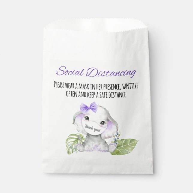 Elephant baby shower favour bags (Front)