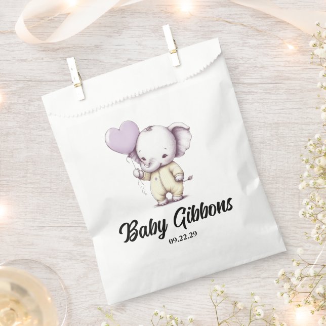 Elephant Baby Shower Favour Bags (Clipped)