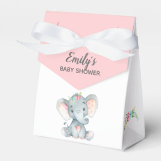 Elephant Baby Shower Favour Box (Girl)
