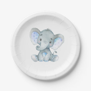 Elephant Baby Shower, First Birthday Party Plates