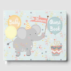 Elephant Baby Shower Giraffe Monkey Confetti Guest Book