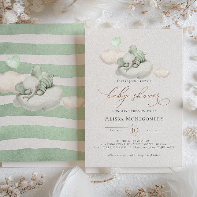 Elephant Baby Shower Invitation (Creator Uploaded)