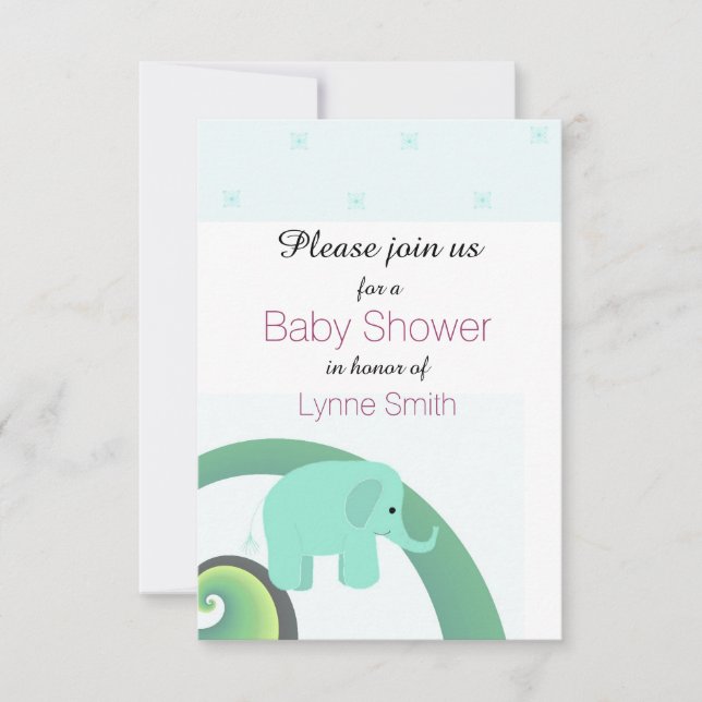 Elephant Baby Shower Invitation (Front)