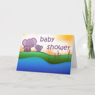 Elephant baby shower invitation cards