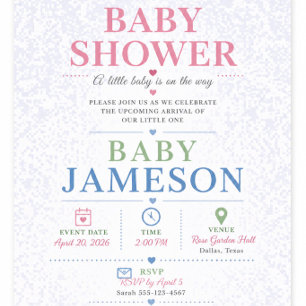 Elephant Baby Shower Invitation Custom Name