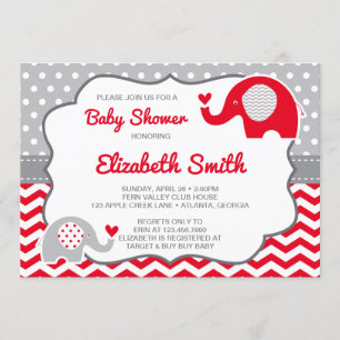 Elephant Baby Shower Invitation, EDITABLE COLOR Invitation