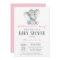 Elephant Baby Shower Invitation Pink and Grey