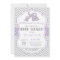 Elephant Baby Shower Invitation Purple and Grey